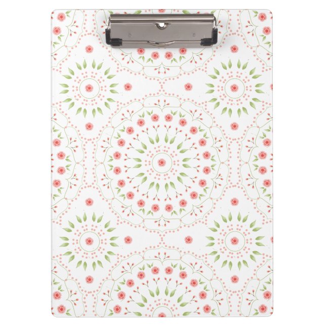Porte-bloc mandala floral pêche (Devant)