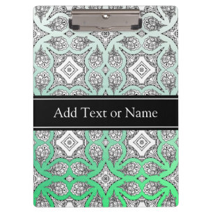 Porte-bloc Mandala Zen noir et vert personnalisé