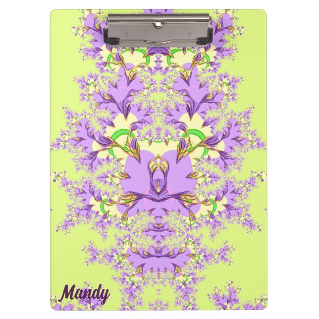 Porte-bloc MANDY ~ Mauve, Jaune et Vert Floral (Devant)