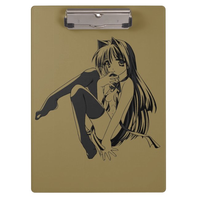 Porte-bloc Manga, Chatte Neko Furry Kawaii Loli (Devant)