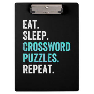 Porte-bloc Mange.Dors. Mot-croisé : Puzzles. Recommencer.