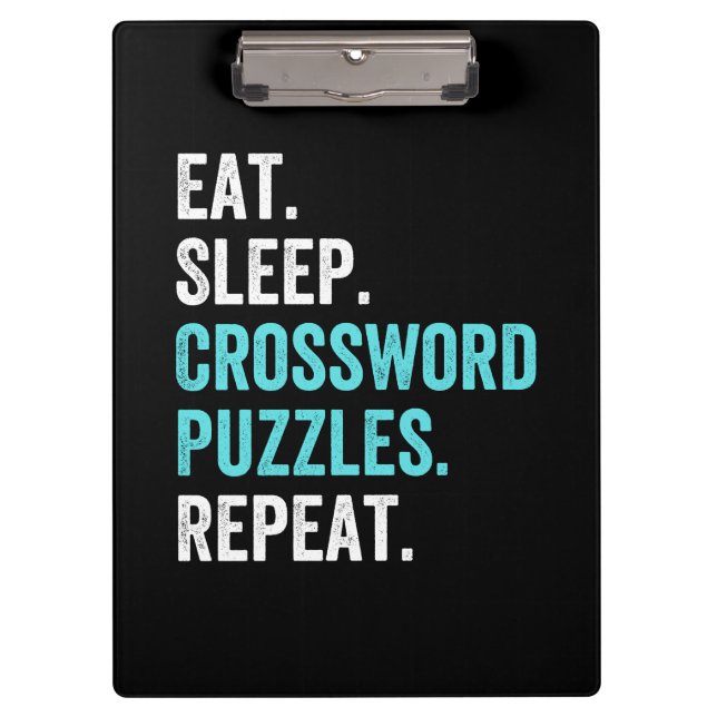 Porte-bloc Mange.Dors. Mot-croisé : Puzzles. Recommencer. (Devant)