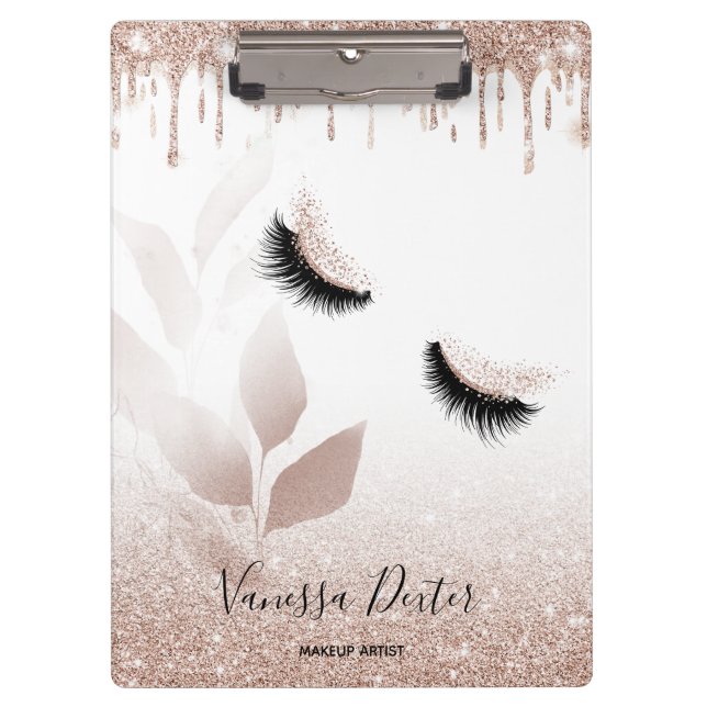 Porte-bloc Maquillage Artiste Floral Lashes Rose Gold (Devant)
