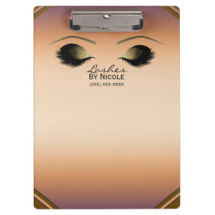 Porte-bloc Maquillage Doré Yeux Cils Glamour Personnalisés
