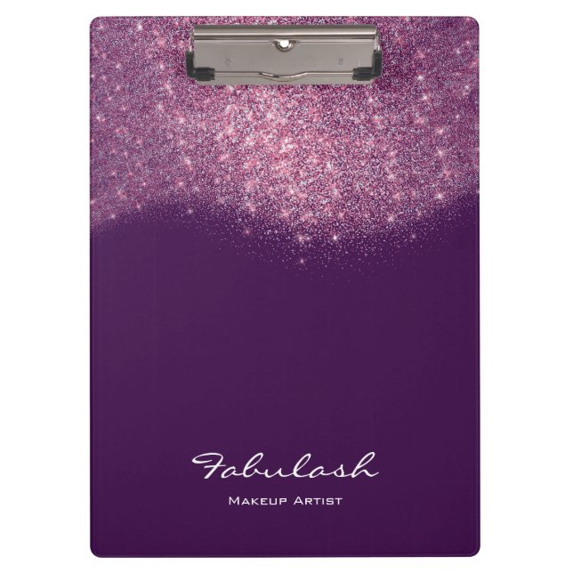 Porte-bloc Maquillage Studio Parties scintillant rose violet  (Devant)