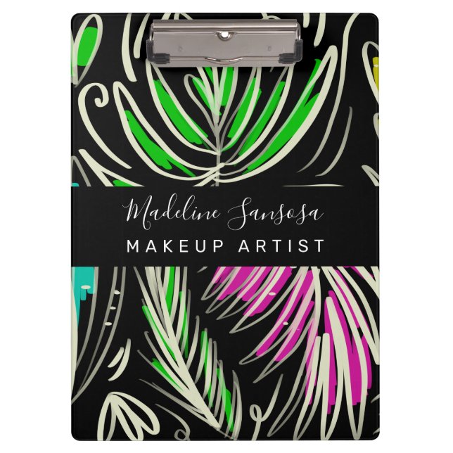 Porte-bloc Maquilleuse Bright Jungle Doodles Noir (Devant)
