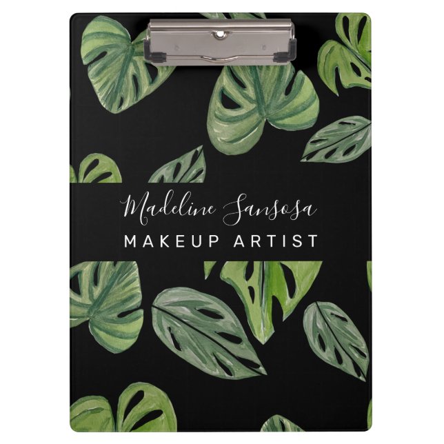 Porte-bloc Maquilleuse Jungle Verdure Aquarelle Monstera (Devant)