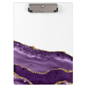 Porte-bloc Marbre Agate Pailleté Doré Accents Chic Glamour
