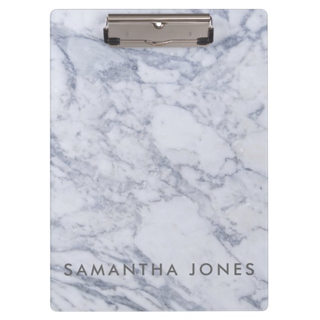 Porte-bloc Marbre de Carrare Gris Blanc Classique Moderne (Devant)
