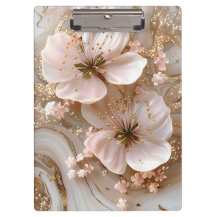 Porte-bloc Marbre et fleurs