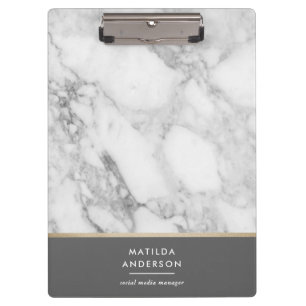 Porte-bloc Marbre minimal moderne et géométrique or