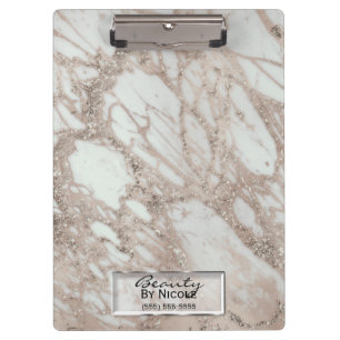 Porte-bloc Marbre Moderne Personnalisé Pailletté Glamour Rose