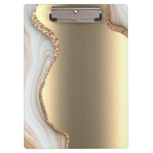 Porte-bloc Marbre Ombré Doré Moderne Feuille Métallique Glamo