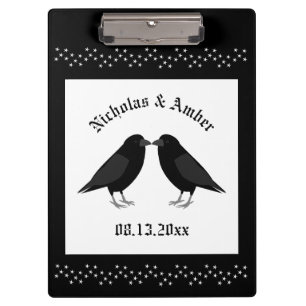Porte-bloc Mariage gothique Baiser Ravens Personnalisé