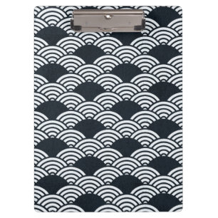 Porte-bloc Marine bleu et blanc Seigaiha vagues motif