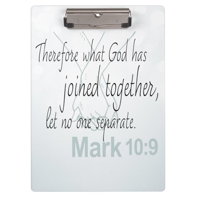 Porte-bloc Mark 10:9 Bible de mariage Verse (Devant)