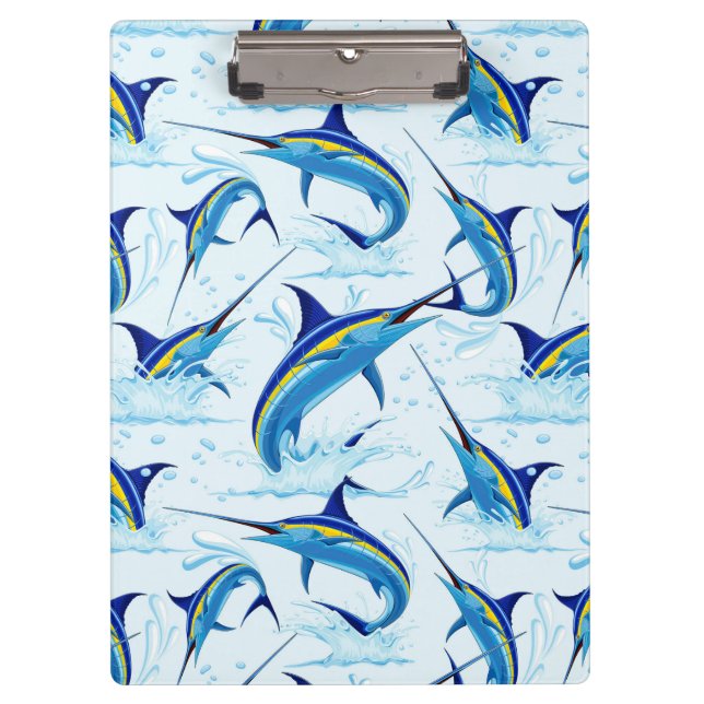 Porte-bloc Marlin Bleu Jaillissant de l'Océan (Devant)