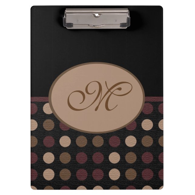 Porte-bloc Marsala Brown noir Polka point Porte - bloc (Devant)