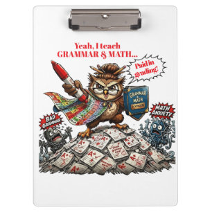 Porte-bloc Mascotte Prof de Chouette Drôle - Héros de Grammai