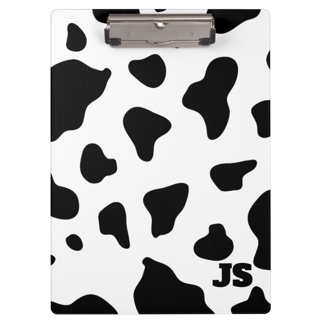 Porte-bloc Masque de vache blanche noire personnalisée (Devant)