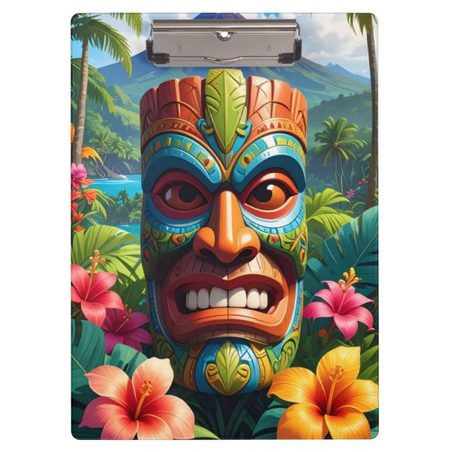 Porte-bloc Masque Tiki (Devant)
