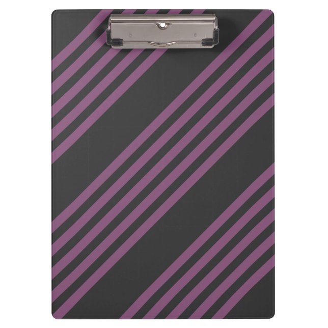 Porte-bloc Mauve violet et charbon de bois cinq bandes motif (Devant)