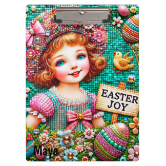 Porte-bloc MAYA ~ JOYEUSES PÂQUES ~ Œufs de fille vintage ~
