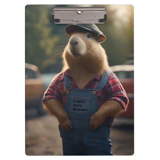 Porte-bloc "Mécanicien Capybara : Graisse, Rouages et Bonnes  (Devant)