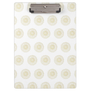 Porte-bloc Médaillons de fleurs de Zinnia blanches et dorées