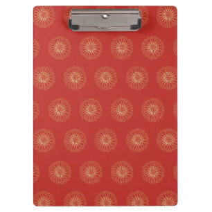 Porte-bloc Médaillons de fleurs de Zinnia dorées rouges