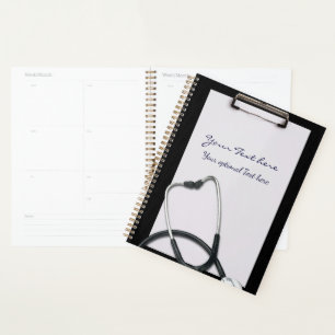 Porte - bloc Médicale noir avec Stethoscope