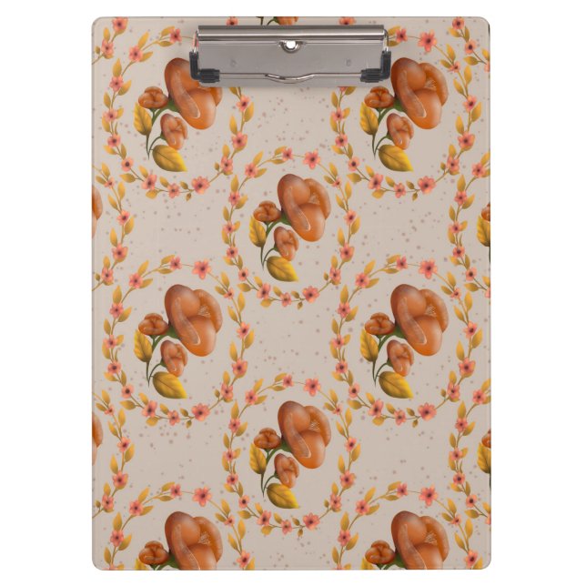 Porte-bloc Mediterranean floral wreath pattern warm orange fl (Devant)