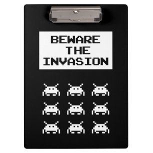 Porte-bloc Méfiez-vous de l'invasion, conception geek