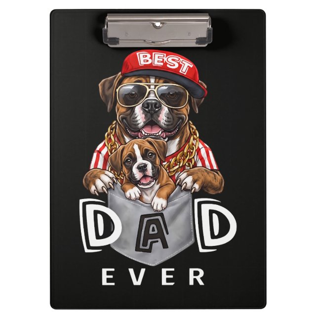 Porte-bloc Meilleur Papa Boxer Ever (Devant)