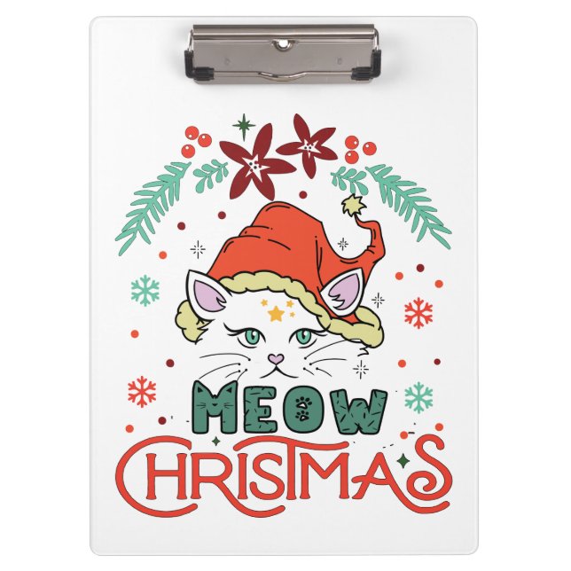Porte-bloc Meow Christmas, Merry Christmas (Devant)