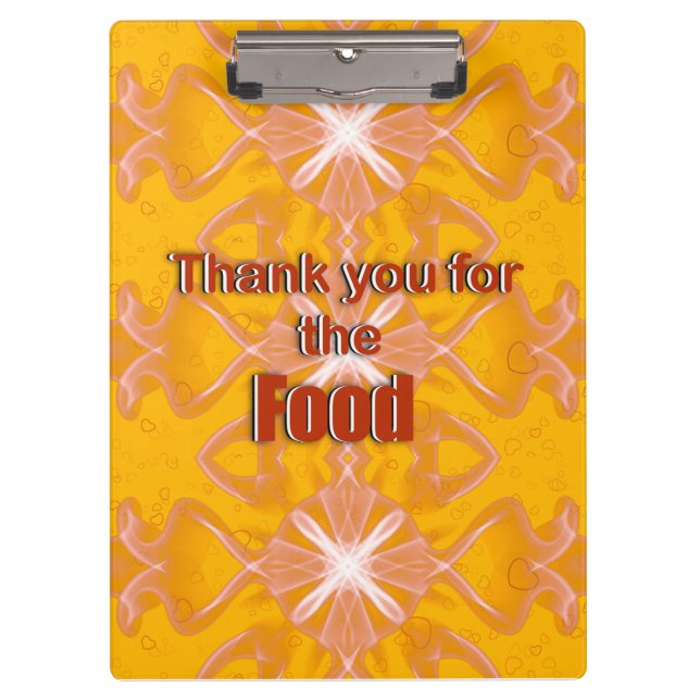 Porte-bloc Merci pour la nourriture (Devant)