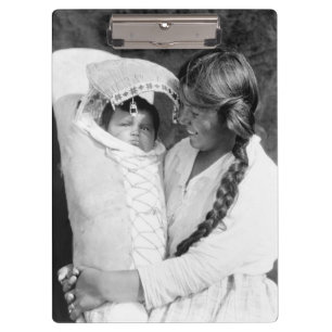 Porte-bloc Mère de Natif américain avec sa papoose