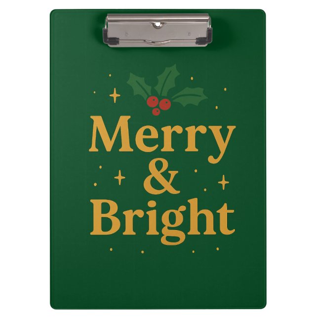 Porte-bloc Merry & Bright Christmas Quote (Devant)