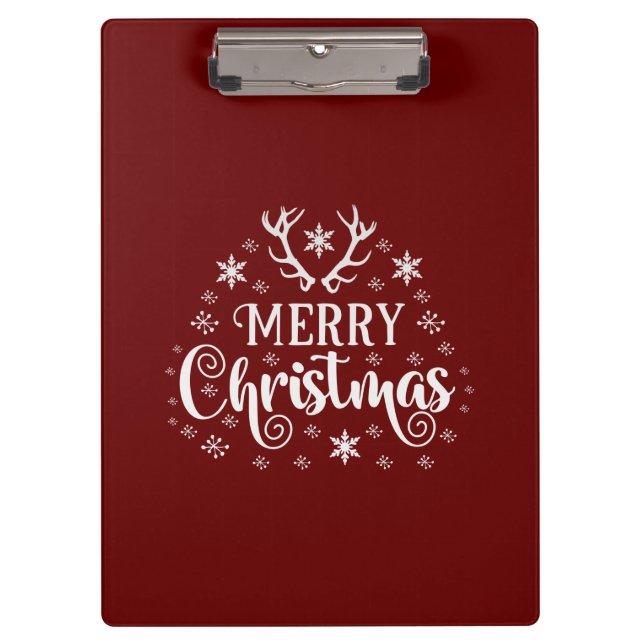 Porte-bloc Merry Christmas Snowflakes (Devant)
