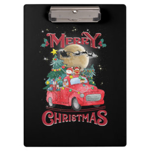 Porte-bloc Merry Christmas Vintage Red Santa Truck