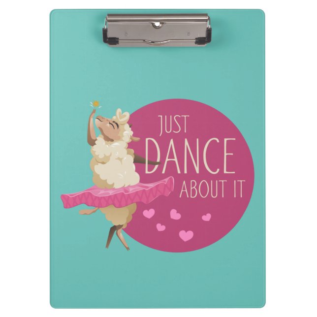 Porte-bloc Message de mouton drôle - Il suffit de danser à pr (Devant)