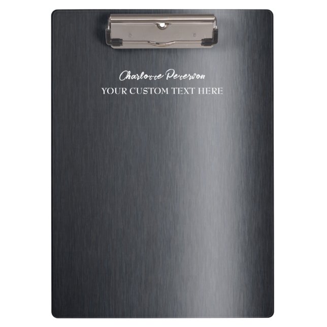 Porte-bloc Métal noir de charbon personnalisé (Devant)