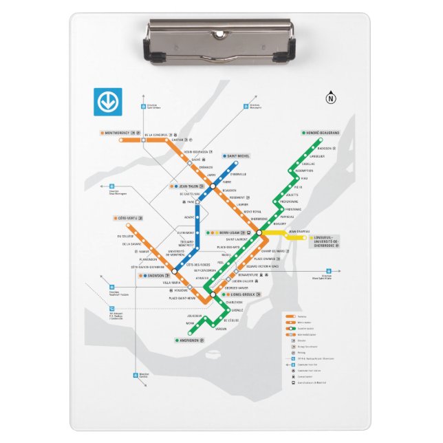 Porte-bloc Métro STM Montréal Métro Carte light white HD (Devant)