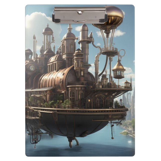 Porte-bloc Métropole de Steampunk | (Devant)