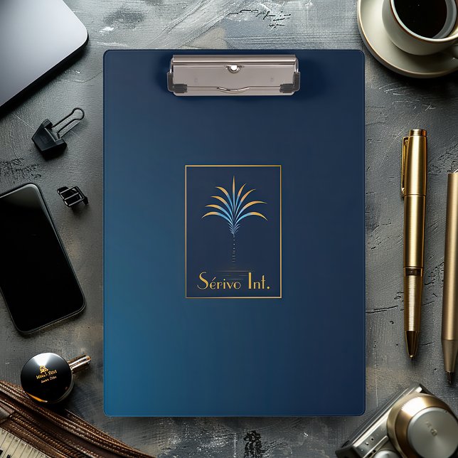 Porte-bloc Midnight Palm Collection Navy Blue (Sleek and Modern Navy Blue Business Clipboard)
