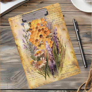 Porte-bloc Mignon aquarelle vintage abeille à miel nid d'abei