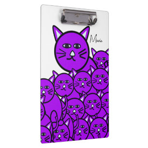Porte-bloc Mignon Chat Violet Clipboard