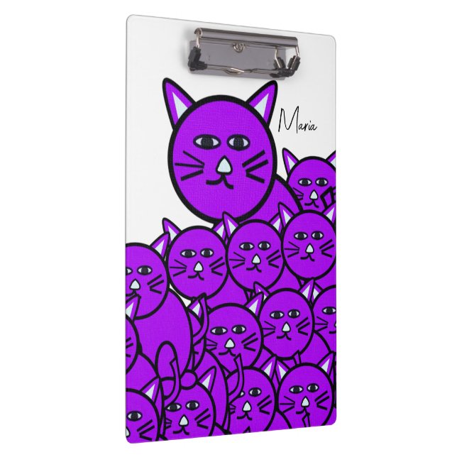 Porte-bloc Mignon Chat Violet Clipboard  (Swatch)
