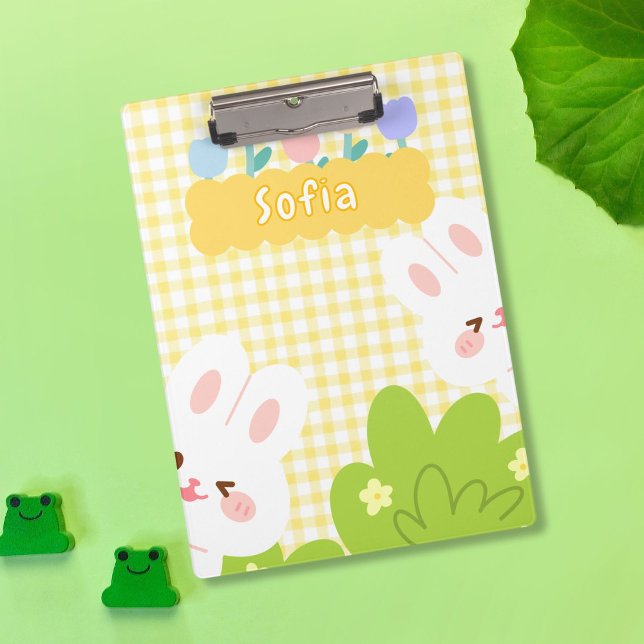 Porte-bloc Mignon Lapin Kawaii Fleurs de Printemps Pastel (Créateur téléchargé)