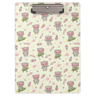 Porte-bloc Mignon motif sans couture d'ours astronaute spatia